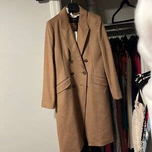 J Crew Women's Long Double Breasted Topcoat in Wool Cashmere. New with tags.
